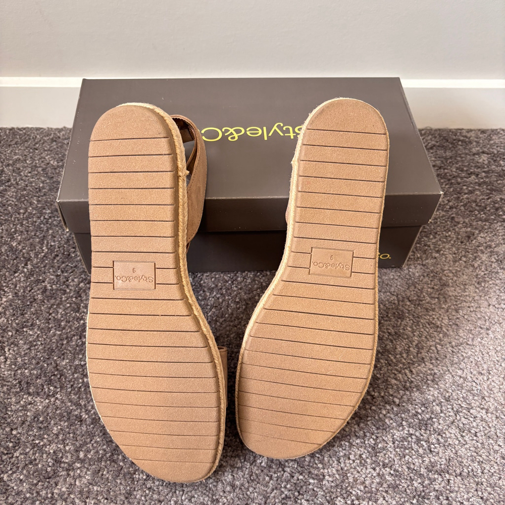 Style & Co Women's 9 Brown Peggy Ankle-Strap Espadrille Flat Sandals NIB - Picture 12 of 13